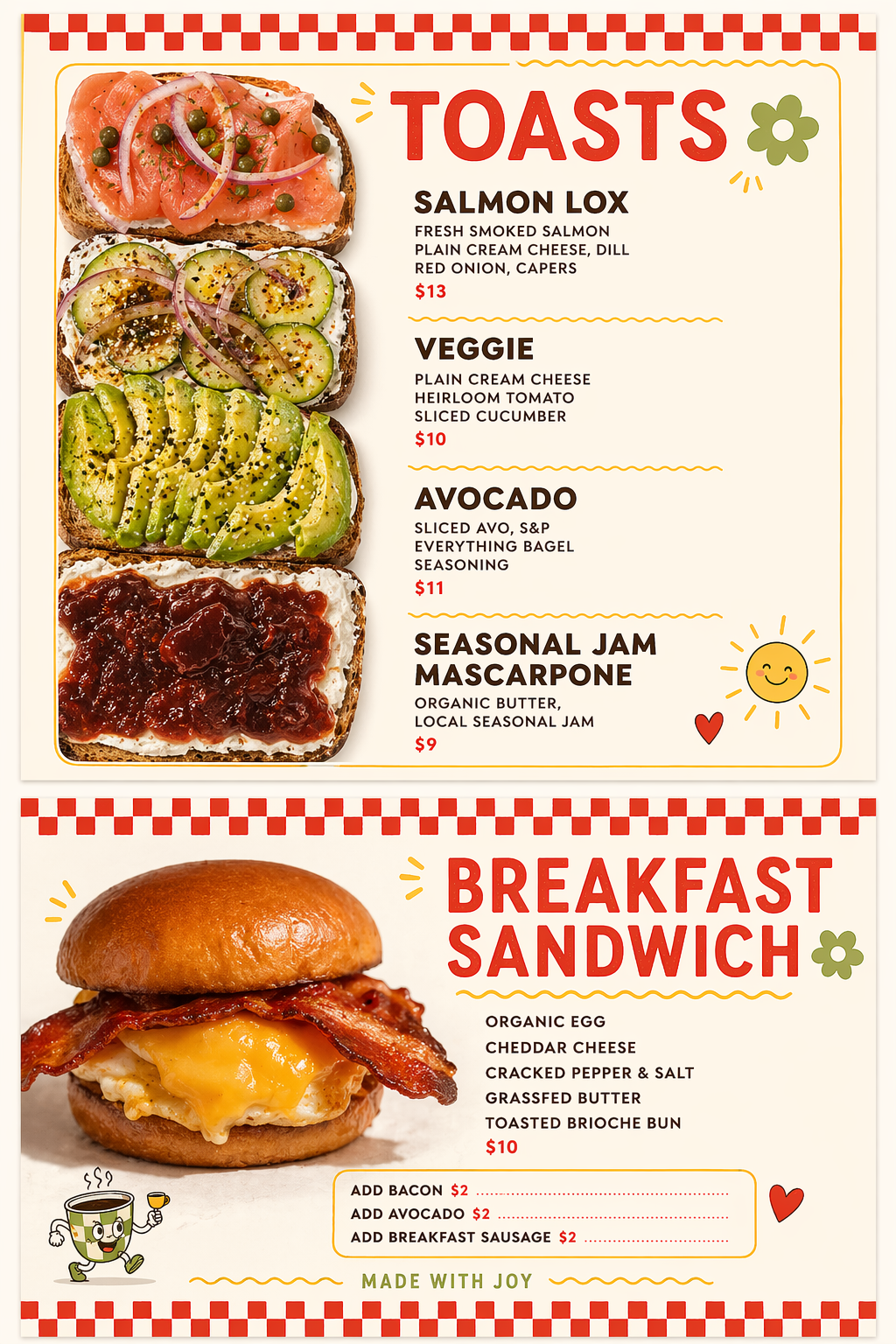 Noe Cafe menu page 2.
